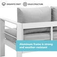 thumbnail image 6 of CozyHom 5-Pieces Aluminum Outdoor Conversation Sets with Table And Cushions, White/Light Grey, 6 of 9