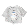 thumbnail image 5 of ITSAME Cotton T-Shirt for Girls Cartoon Print Crewneck Short Sleeve Summer Loose Casual Tops White Size 5-6, 5 of 6