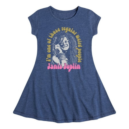

Janis Joplin - One Of Those Regular Weird People - Toddler And Youth Girls Fit And Flare Dress