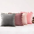 thumbnail image 5 of Namzi Velvet Soft Solid Decorative Throw Pillow Cover with Tassels Boho Accent Cushion Case for Couch Bedroom Car Baby Pink 18''x18'', 5 of 5