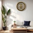thumbnail image 3 of Unique Bargains Rustic Farmhouse Gear Clock with Moving Gears Wall Clock Gold, 3 of 6