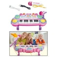 thumbnail image 3 of Teclado de piano de juguete de 24 teclas con micrófono, juguete educativo para la enseñanza temprana de la música. Rosado, 3 of 9