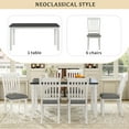 thumbnail image 5 of 7-Piece Dining Table Set for 6 with Upholstered Chairs, Wood Dining Table Set with Shaped Legs for Kitchen & Dining Room (Gray+White), 5 of 5
