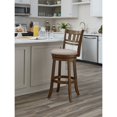 thumbnail image 2 of Swivel Stool 30" with Slatted Back in Burnt Brown Finish, 2 of 7