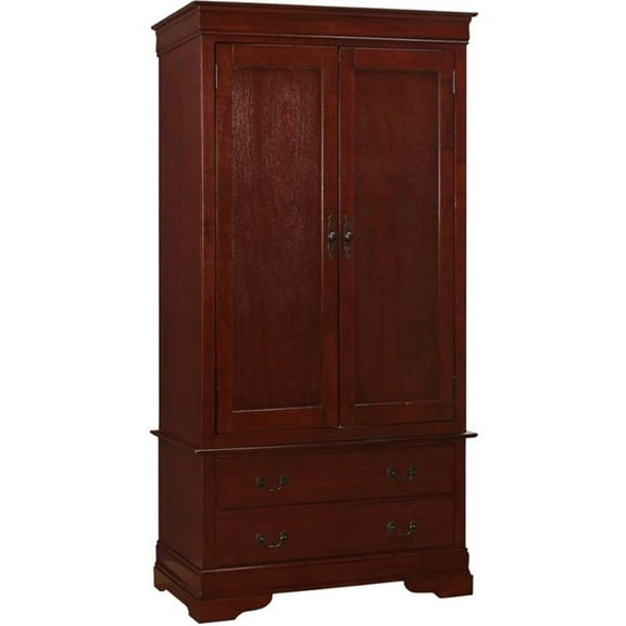 Pemberly Row Modern / Contemporary 2 Drawer Armoire in Cherry