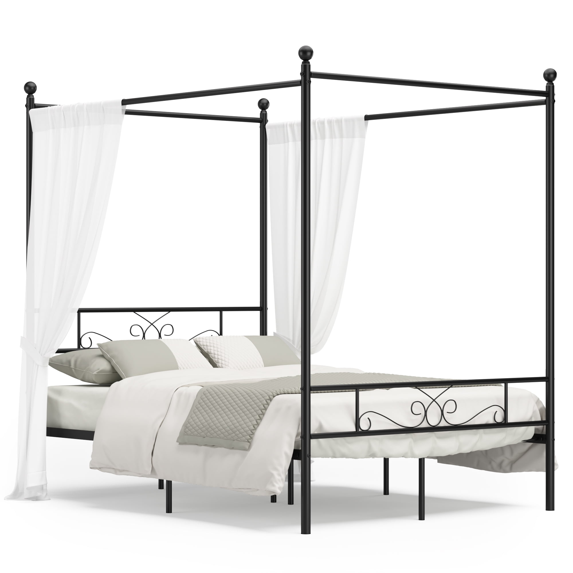 Buy Weehom Queen Metal Canopy Bed Frame 4Post Platform Bed with