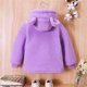 thumbnail image 2 of Gibobby Chamarra niñoChaqueta de invierno para niñas con orejas de de animados, chaqueta de felpa con cremallera, abrigo de lana(Morado, 3-4 Años), 2 of 5