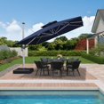 thumbnail image 3 of PURPLE LEAF 11FT Deluxe Square Patio Umbrella, Large Offset Cantilever Umbrella with 360° Rotation, Navy Blue, 3 of 14
