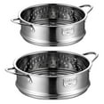 thumbnail image 1 of 2 Pcs Thickening Food Steam Rack Steamer with Double Ear for Soup Pot Milk Pot Kitchen Tools 20Cm & 18Cm, 1 of 10