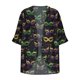 thumbnail image 5 of Camisetas de Manga Larga de Mujer Estilo Casual Impresión de Gasa 3/4 Manga Cardigan Top de Protección Solar para Primavera Verano, 5 of 5