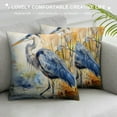 thumbnail image 3 of Nawypu Watercolor Great Blue Heron Satin Modern Cushion Case Heron Lover Gift Decorative Soft and Luxurious Cushion Cover Zippered Pillow Protector for Sofa Bedroom Living Room, 3 of 5