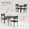thumbnail image 2 of Ourlova Dining Table Set for 2 Dining Table and Chairs Set of 2 3 Piece Dining Table Set with Spiral Table Legs for Small Spaces Kitchen Apartment Black, 2 of 7