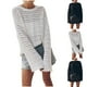 thumbnail image 1 of Camisas para adolescentes,Blusa informal de poliéster con cuello redondo y manga larga para mujer, con botones frontales para uso diario, sopatenor, 1 of 9