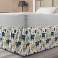 thumbnail image 1 of Lion Bed Skirt, Giraffes Animals Pattern with Cactus and Coconut Motifs Strokes Doodle Style, Elastic Bedskirt Dust Ruffle Wrap Around for Bedding Decor, 4 Sizes, Multicolor, by Ambesonne, 1 of 2