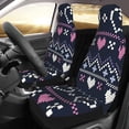 thumbnail image 2 of Sikiie Pixel Heart Winter Car Seat Protector 2 Pack Car Seat Cushion Mat, Car Seat Covers for SUV, Truck, Van, 2 of 7