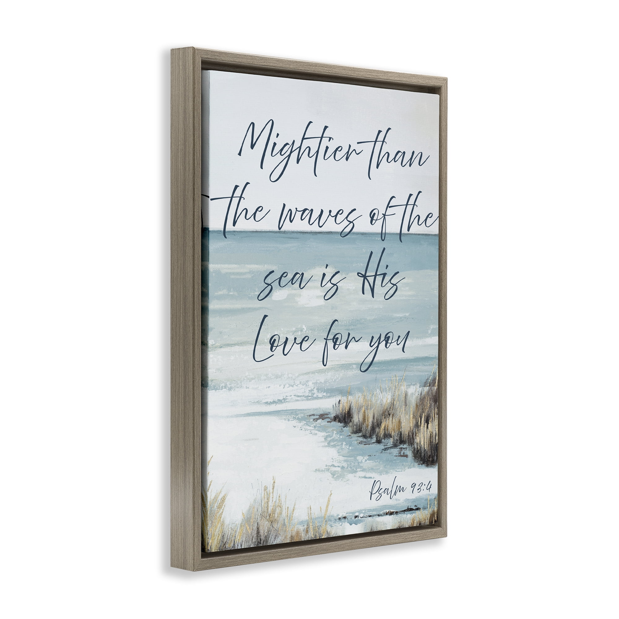 Stupell Industries Mightier Than The Waves Brown Framed Floater Canvas Wall Art, design by Patricia Pinto