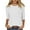 White, variant on WQQZJJ Womens Fashion Trends Casual Knitted Sweater Round Neck 3/4 Sleeve Pullover Tops Solid Comfort Fit Blouse Tops S-2XL
