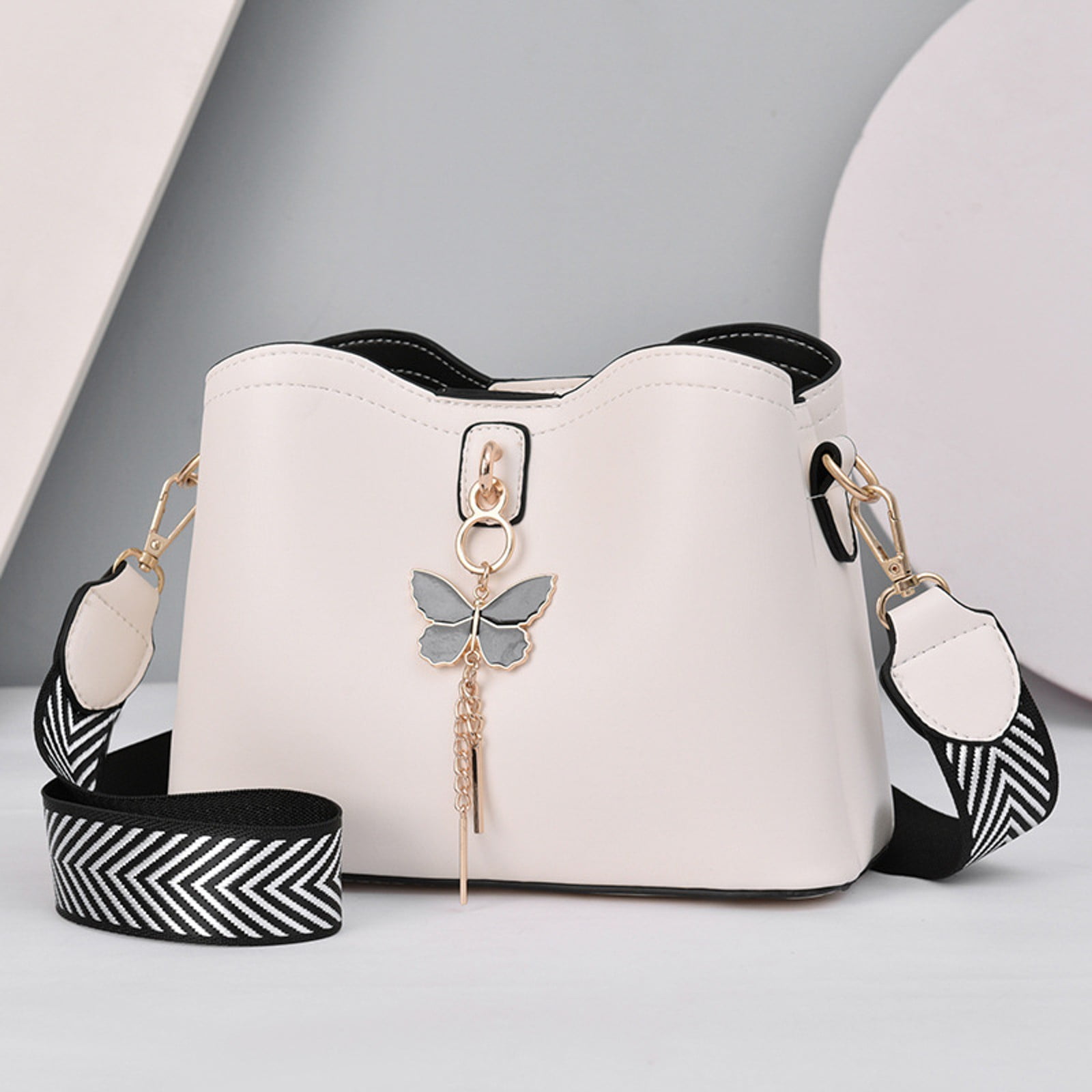 Faraee Crossbody Bags Purses for Women Trendy Leather Shoulder Handbag with Adjustable Strap White