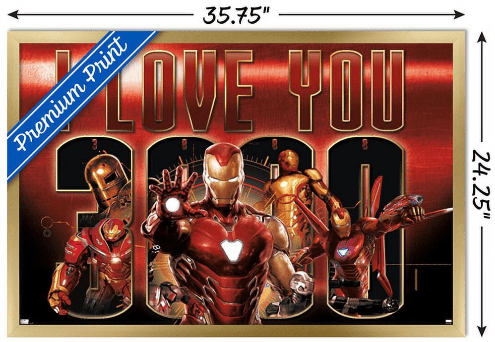 Marvel - I Love You 3000 Wall Poster, 22.375" x 34", Framed