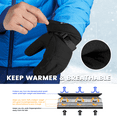 thumbnail image 5 of Ski Gloves, Touchscreen Snowboard Gloves with Pocket, Waterproof Snow Gloves for Cold Weather, Winter Gloves Warm for Men & Women, Suitable for Driving/Cycling/Running/Hiking(Black), 5 of 7