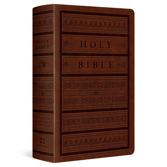ESV Giant Print Personal Size Bible, Red Letter (Trutone, Brown, Engraved Mantel Design), (Hardcover)