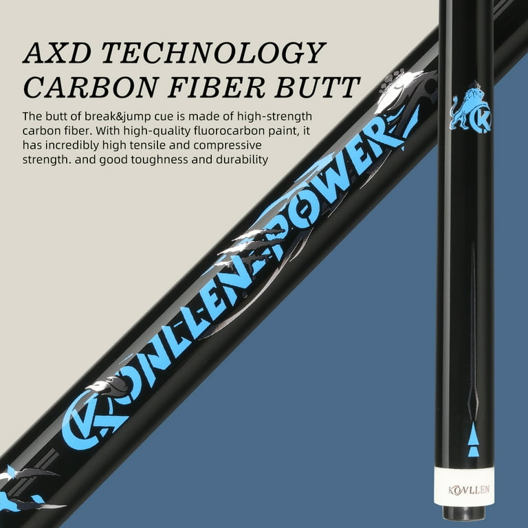 KONLLEN Heavy Hitter Jump Break Cue 3-Pieces Carbon Fiber Break