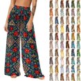 thumbnail image 1 of Pincandy Women See Through Sheer Mesh Pants Beach Swimsuit Bikini Bottom Cover up Party Club Elastic High Waist Wide Leg Pants, 1 of 7
