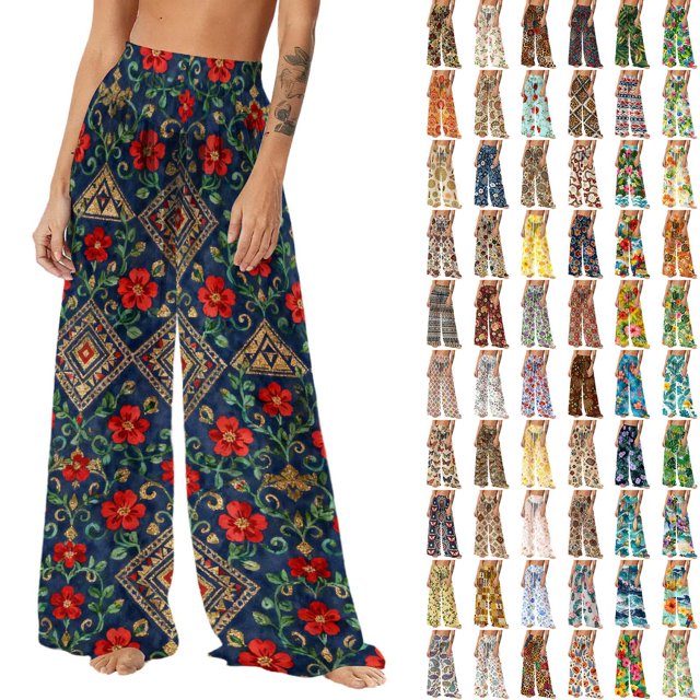 Pincandy Women See Through Sheer Mesh Pants Beach Swimsuit Bikini Bottom Cover up Party Club Elastic High Waist Wide Leg Pants