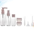 thumbnail image 2 of EeaseMX Juego de 8 botellas de maquillaje vacías de viaje, reutilizables, con pulverizador, para loción, crema y embudo con gotero., 2 of 8