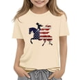 thumbnail image 2 of ATOGUTA Shirts for Girls Kids Flag Tshirt Patriotic Top Independence Day Outfit Khaki, Size 3T-14, 2 of 5