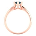 thumbnail image 4 of Solitaire Engagement Ring for Women - 1ct Natural London Blue Topaz in 18K Rose Gold Promise Ring, 4 of 6