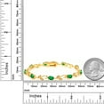 thumbnail image 3 of Gem Stone King 18K Yellow Gold Plated Silver Simulated Emerald Diamond Greek Vine 7 inch Tennis Bracelet for Women | Oval 6X4MM Fine Jewelry Gifts for Her Mom Women Wife, 3 of 5