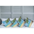 thumbnail image 2 of Ambesonne Landscape Throw Pillow Cover 4 Pack, Tropic Botanic Image, 24", Sky Blue Cream, 2 of 5