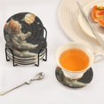 thumbnail image 5 of Cat Astronaut in Moon Stars 6 Pcs Drink Coasters with Holder Absorbent Coasters Woven Coasters for Drinks Table Desk Protection Home Decor, 5 of 7