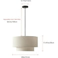 thumbnail image 7 of 20" Farmhouse Pendant Light Fixtures, 2-Tier Drum Pendant Lighting with Linen Lampshade, 3-Light Modern Hanging Chandeliers for Dining Room, Living Room, Bedroom, and Kitchen, 7 of 7