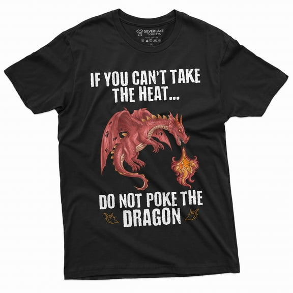Men's Funny Poke dragon T-shirt dont poke dragon funny Birthday gift Mens shirts gift for him