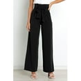 thumbnail image 2 of Pantalones de trabajo holgados, color negro, cintura elástica, estilo elegante de oficina, talla XL, 2 of 8