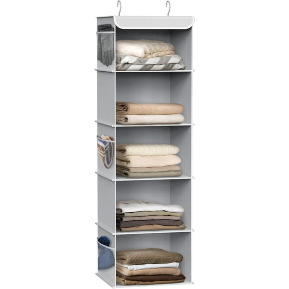 Organizador de armario Simple Houseware, 5 estantes, para colgar, gris