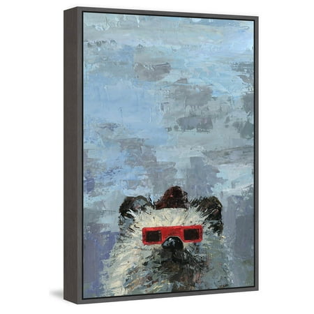 Red 3D Glasses Floater Framed Painting Print on Canvas