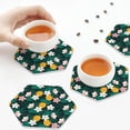 thumbnail image 3 of KLL Drink Coasters Set Hexagon of 4,PU Leather Absorbent Coasters Set Decorative Coffee Cup Coasters Housewarming Gift for Home Decor-Tropical Fruit, 3 of 5