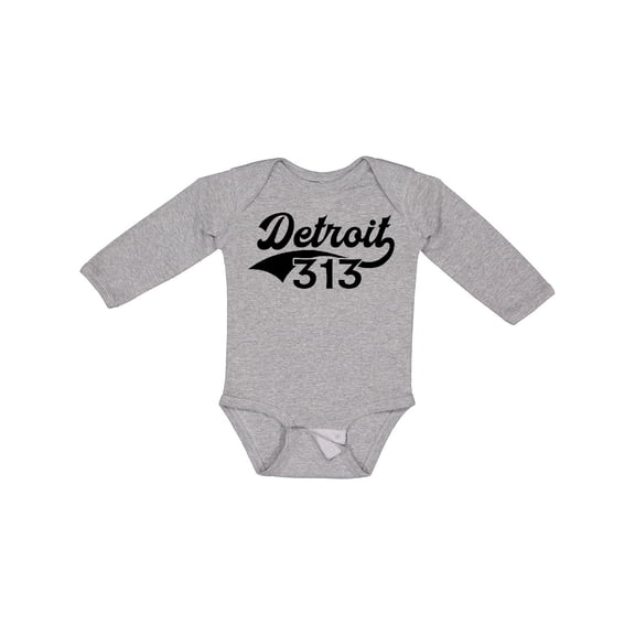 Inktastic Detroit 313 Boys or Girls Long Sleeve Baby Bodysuit