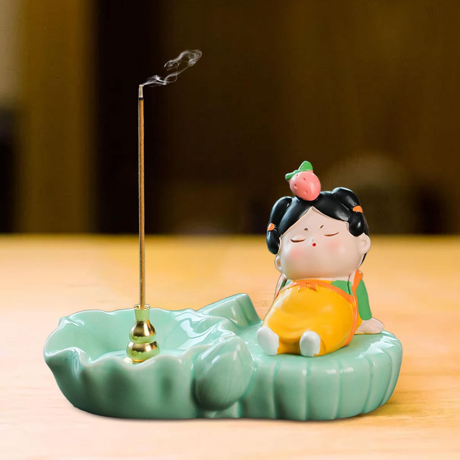 WLPZXP Coil Incense Burner Chinese Tang Girl Statue Incense Stick Holder for Farmhouse With Strawberry