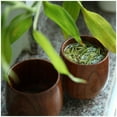 thumbnail image 1 of 2X Primitive Handmade Natural Wood Wooden Cup Breakfast Beer Milk Tea Mug, 1 of 7