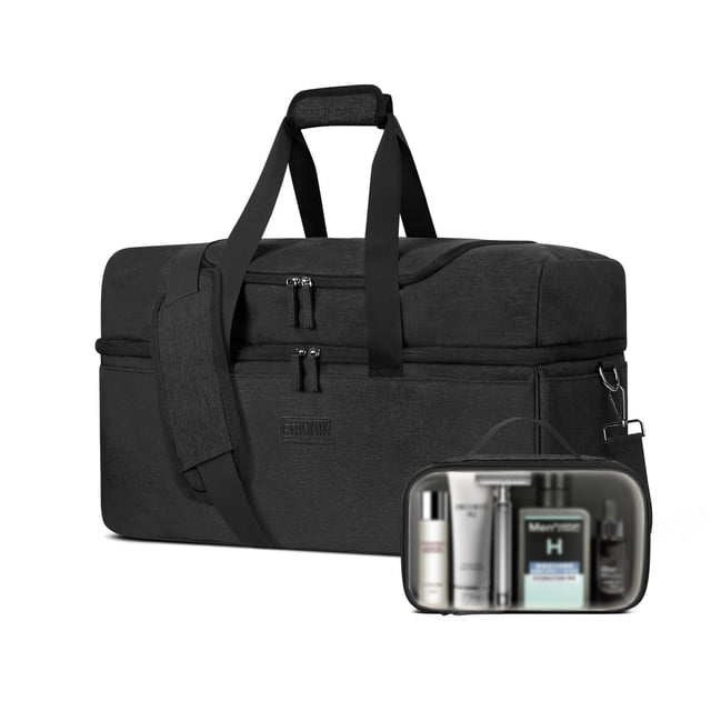Bolsa de viaje ETRONIK para hombre y mujer con compartimento para zapatos, 42 L, color negro