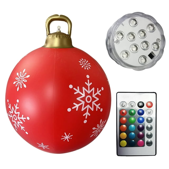 60cm Inflatable Christmas Ball PVC Glow Christmas Inflatable Ball (Style S)