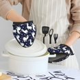 thumbnail image 2 of cute alpacas lama hearts star Oven Mitts Heat Resistant - Soft Lining Silicone Mini Oven Mitts with HangingLoop, Kitchen Oven Gloves Heat Resistant 500℉ for Cooking Baking Microwave, 2 of 7
