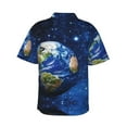 thumbnail image 4 of Earth In The Solar System Men'S 3d Print Casual Button Down Shirts, Novelty Hawaiian Short Sleeves M, 4 of 8