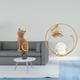 thumbnail image 2 of Figura decorativa de gato de resina con bola de cristal y soporte metálico. Escultura decorativa de animal para estantería, pasillo, chimenea, dormito, 2 of 8
