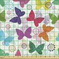 thumbnail image 2 of Ambesonne Butterfly Fabric by the Yard Upholstery, Vibrant Floral Happy, 1 Yard, Multicolor, 2 of 5