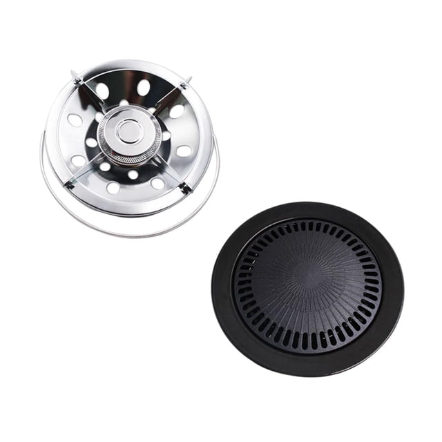 Parrilla portátil de viaje para el hogar para acampar, bandeja para , de interior, olla para hornear, utensilios para hornear, placas Sunnimix Estufa de placa de barbacoa